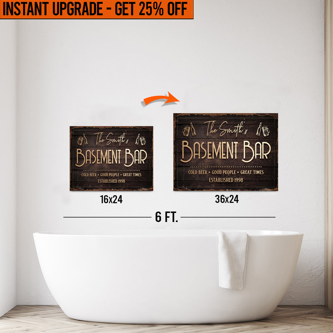 16x24 inçlik 'Aile Bodrum Barı' Tuvalinizi 36x24 İnçe Yükseltin